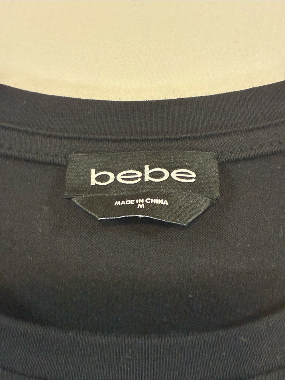 bebe Black Short Sleeve Tee with Silver Logo - Picture 6 of 8